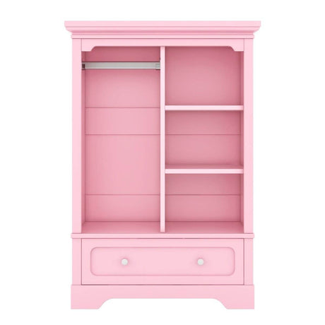 Open Children's Wardrobe With Hanging Rod Drawer - Sleep Galleria