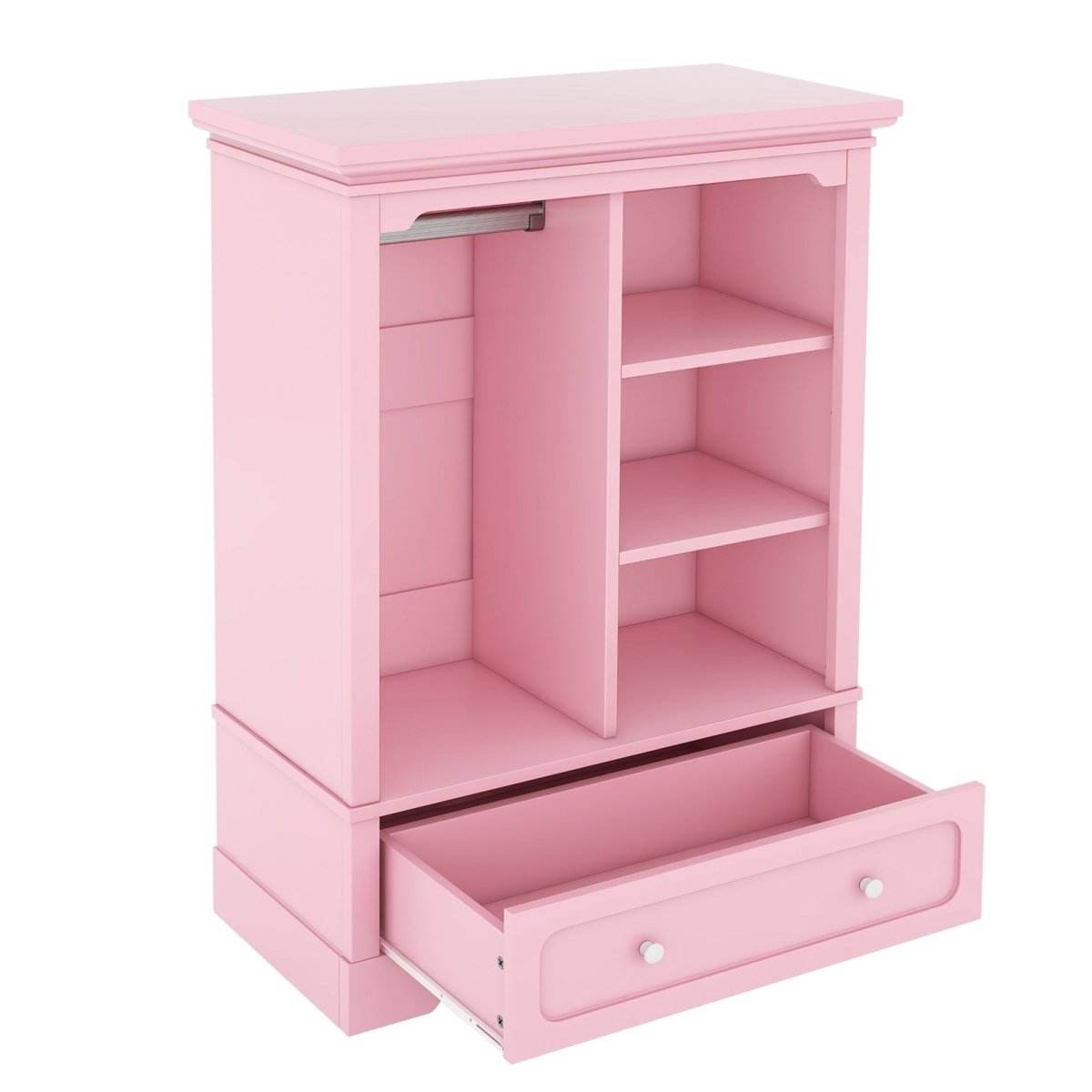 Open Children's Wardrobe With Hanging Rod Drawer - Sleep Galleria