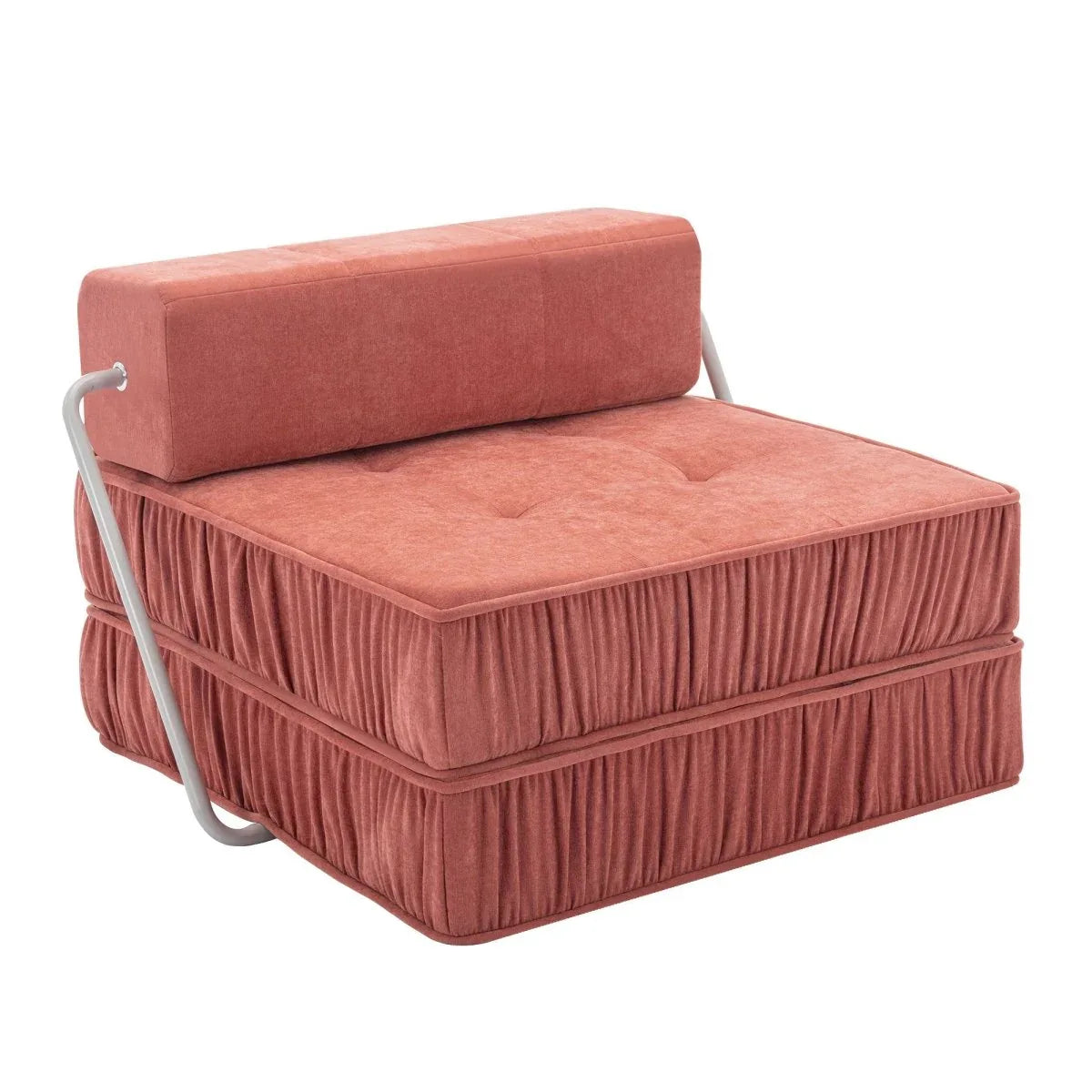Orange Convertible Chenille Folding Sofa Chair - Omega Lifestyles