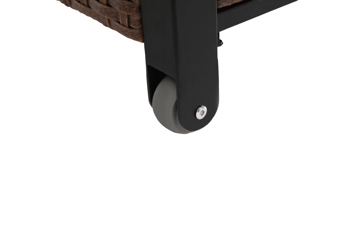 Outdoor Kitchen Wicker Rolling Cart With Storage Cabinet - Omega Lifestyles