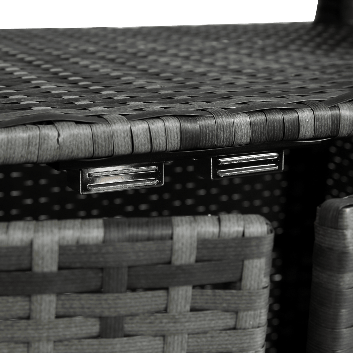 Outdoor Wicker Patio Bar Serving Cart With Wheels - Driftwood - Omega Lifestyles