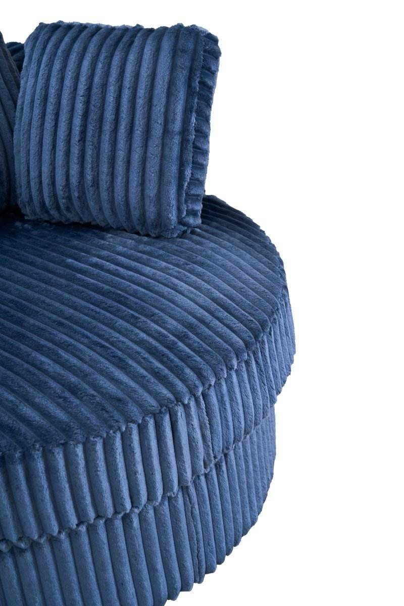 Oversized 360-Degree Swivel Plush Corduroy Accent Chair With Pillows - Sleep Galleria