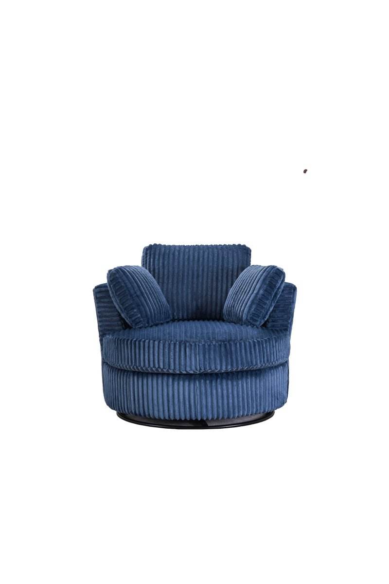 Oversized 360-Degree Swivel Plush Corduroy Accent Chair With Pillows - Sleep Galleria