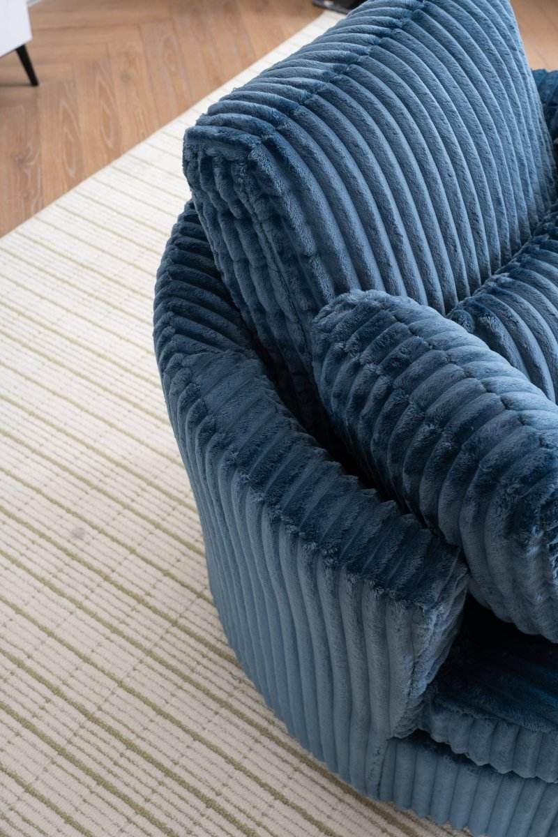 Oversized 360-Degree Swivel Plush Corduroy Accent Chair With Pillows - Sleep Galleria