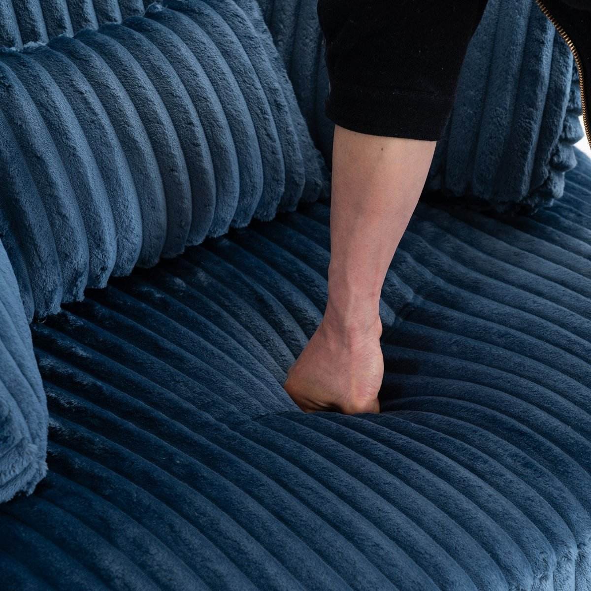 Oversized 360-Degree Swivel Plush Corduroy Accent Chair With Pillows - Sleep Galleria