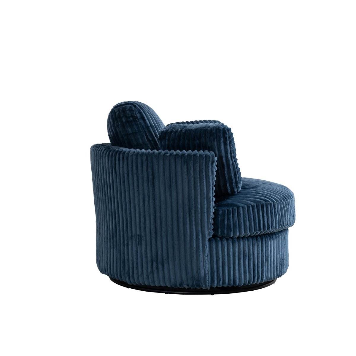 Oversized 360-Degree Swivel Plush Corduroy Accent Chair With Pillows - Sleep Galleria