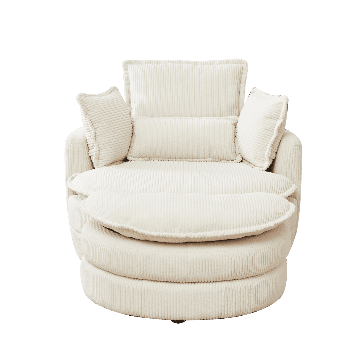 Oversized Modern Corduroy Swivel Chair With Ottoman - Sleep Galleria