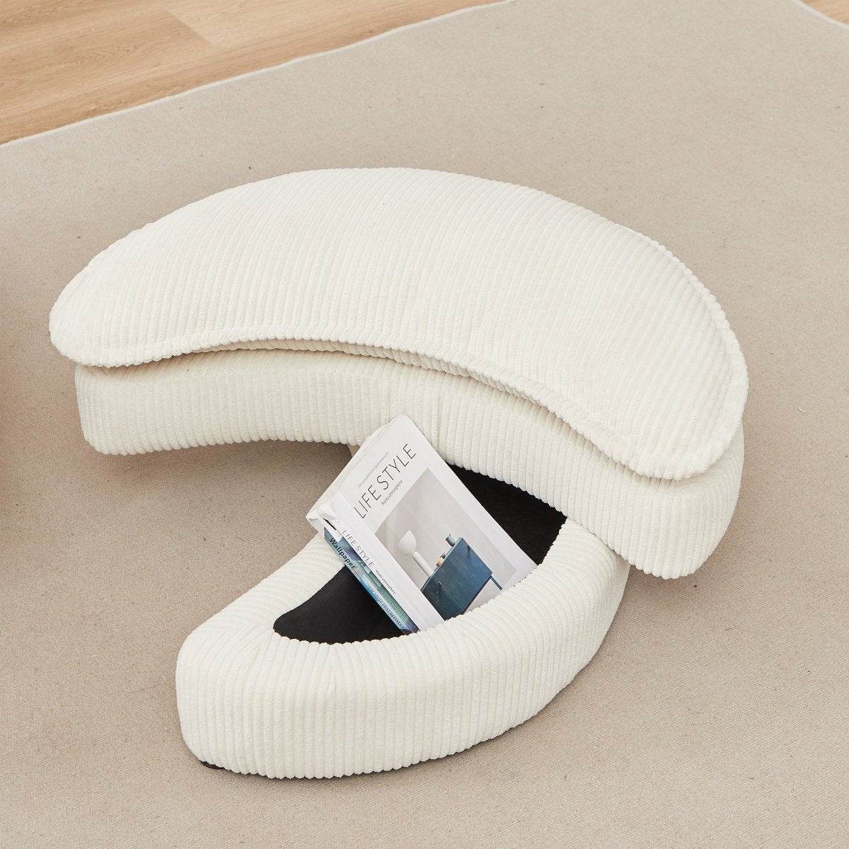 Oversized Modern Corduroy Swivel Chair With Ottoman - Sleep Galleria