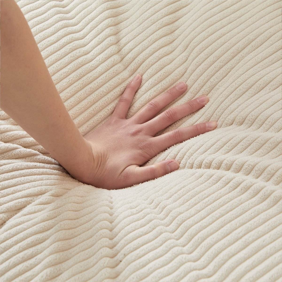 Oversized Modern Corduroy Swivel Chair With Ottoman - Sleep Galleria