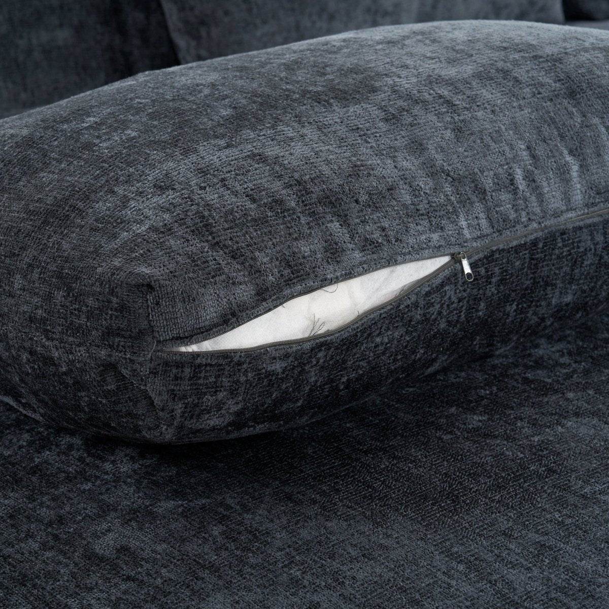 Oversized Modular Sectional Sofa Set Grey Chenille - Sleep Galleria