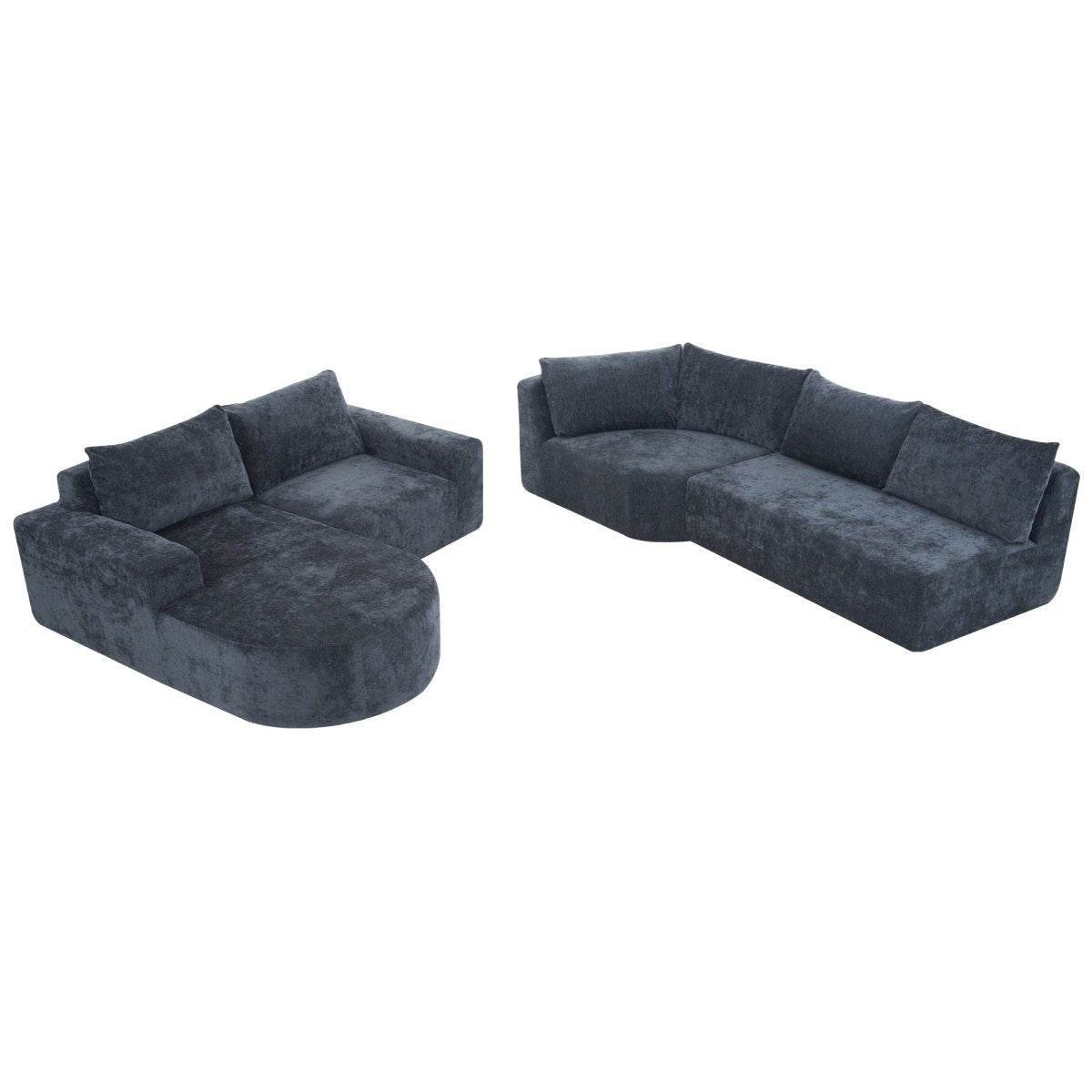 Oversized Modular Sectional Sofa Set Grey Chenille - Sleep Galleria