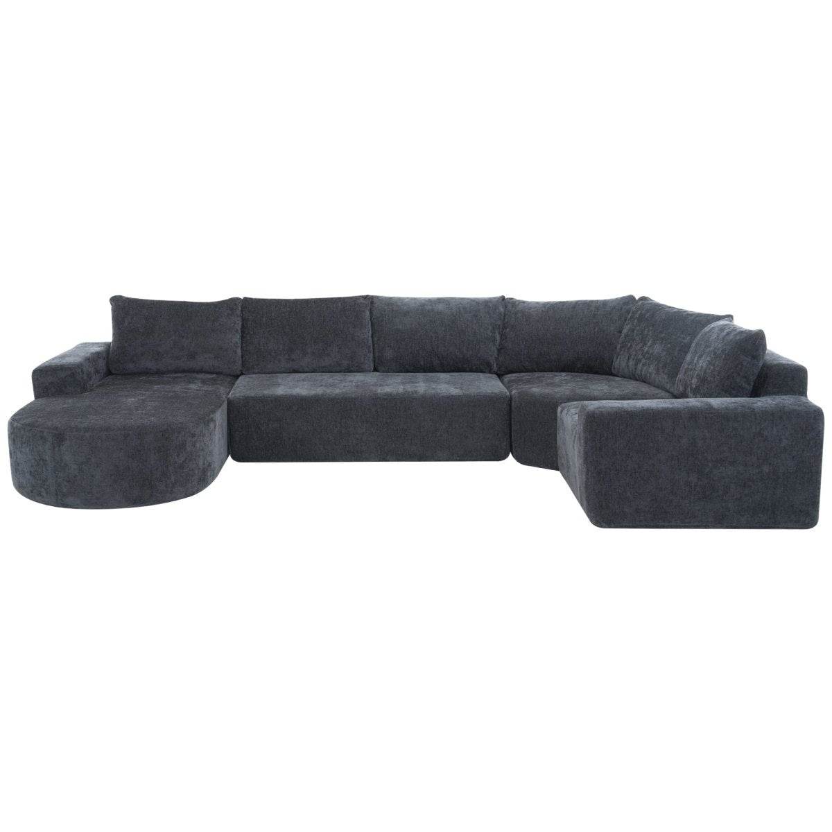 Oversized Modular Sectional Sofa Set Grey Chenille - Sleep Galleria