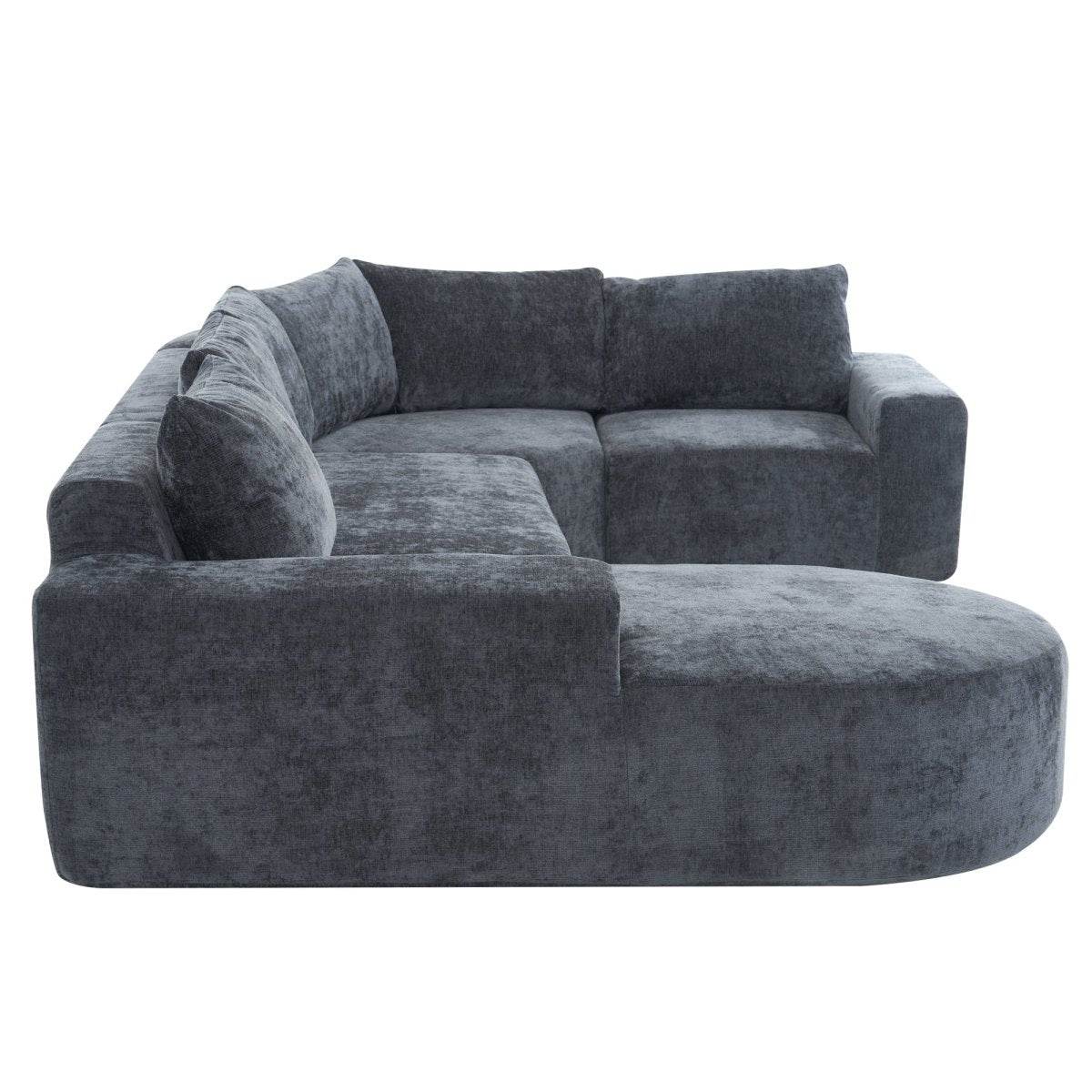 Oversized Modular Sectional Sofa Set Grey Chenille - Sleep Galleria