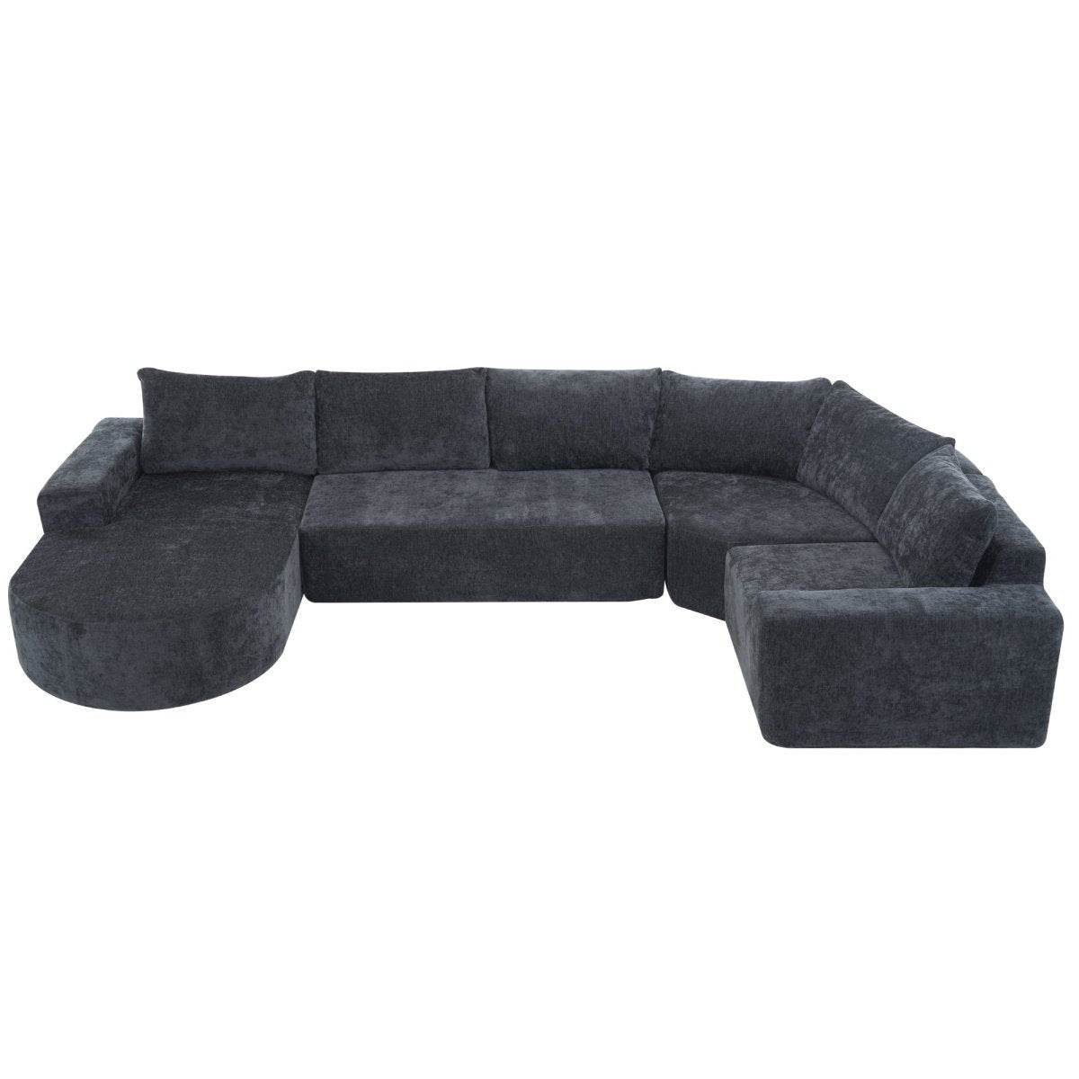 Oversized Modular Sectional Sofa Set Grey Chenille - Sleep Galleria
