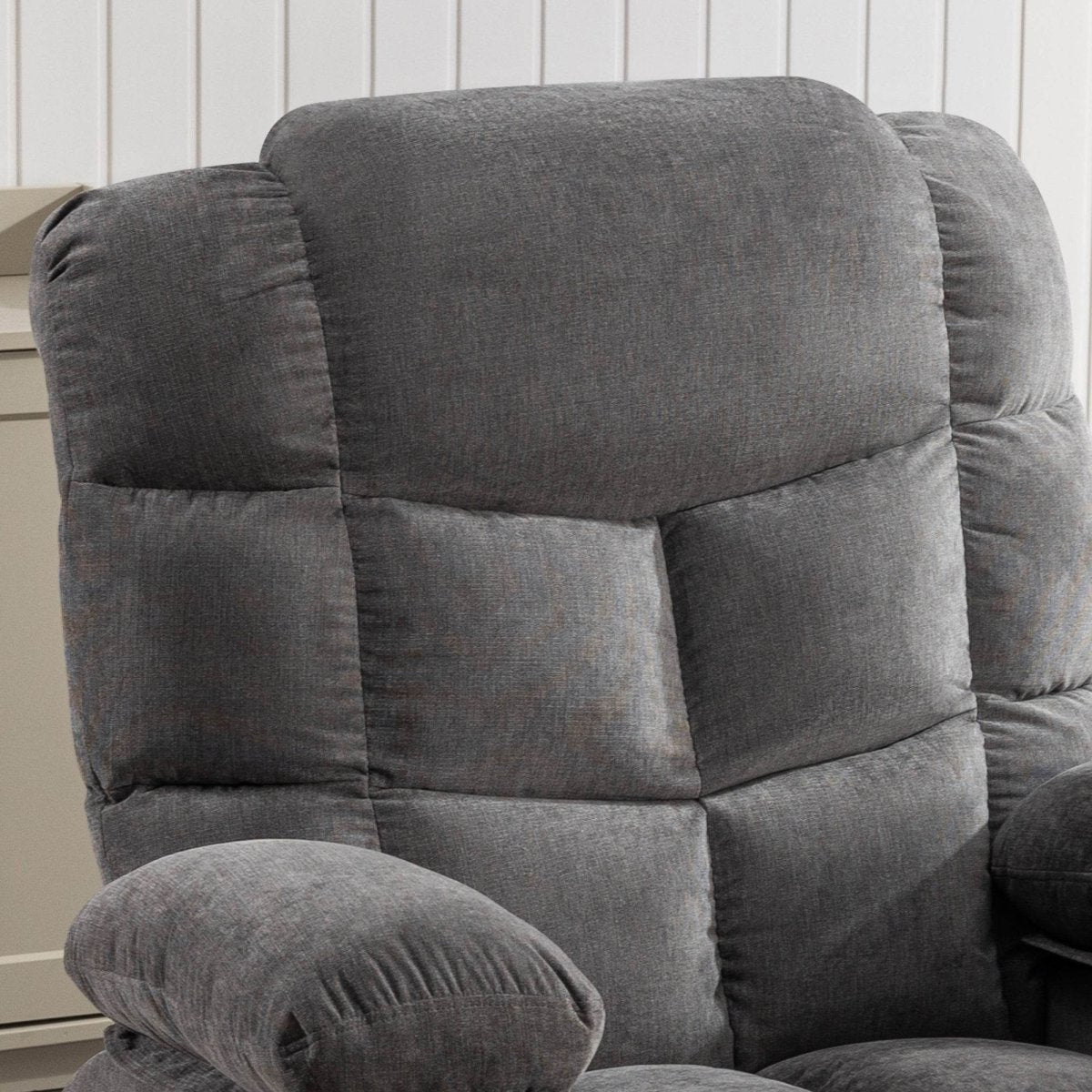 Oversized Soft Massage Rocker Recliner Chair With Heat - Driftwood - Omega Lifestyles