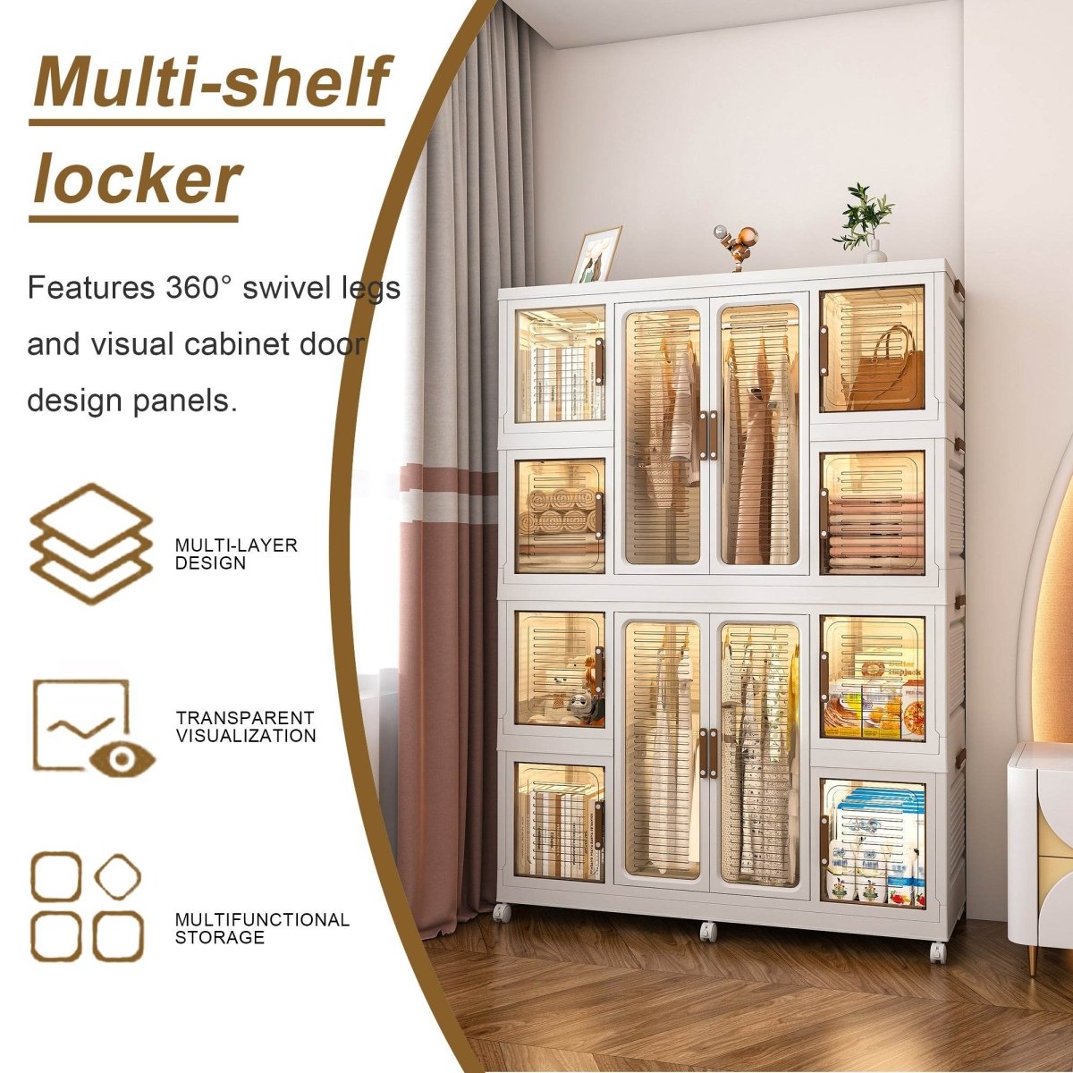 Portable Children's Wardrobe Closet Organizer With Magnetic Doors - Sleep Galleria