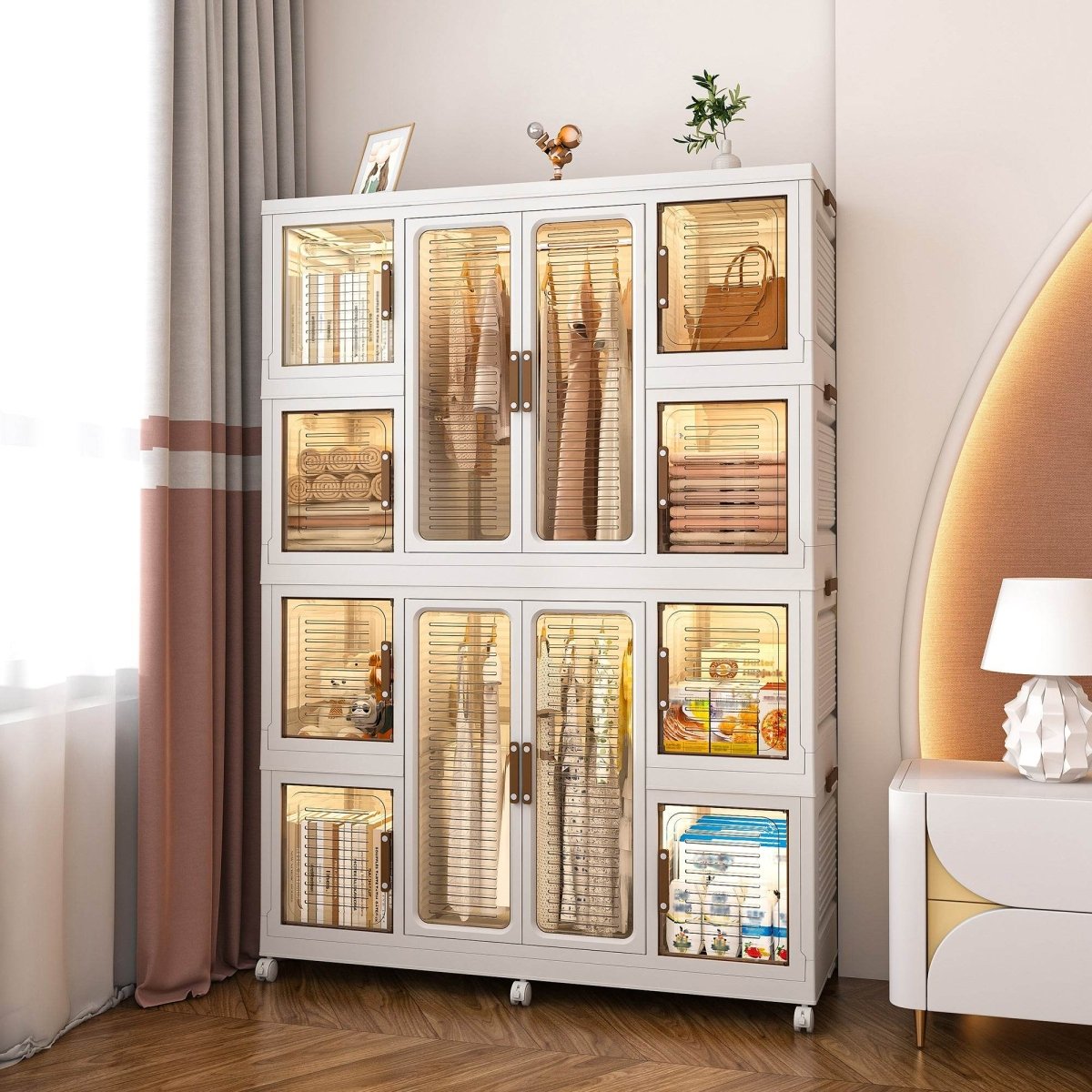 Portable Children's Wardrobe Closet Organizer With Magnetic Doors - Sleep Galleria