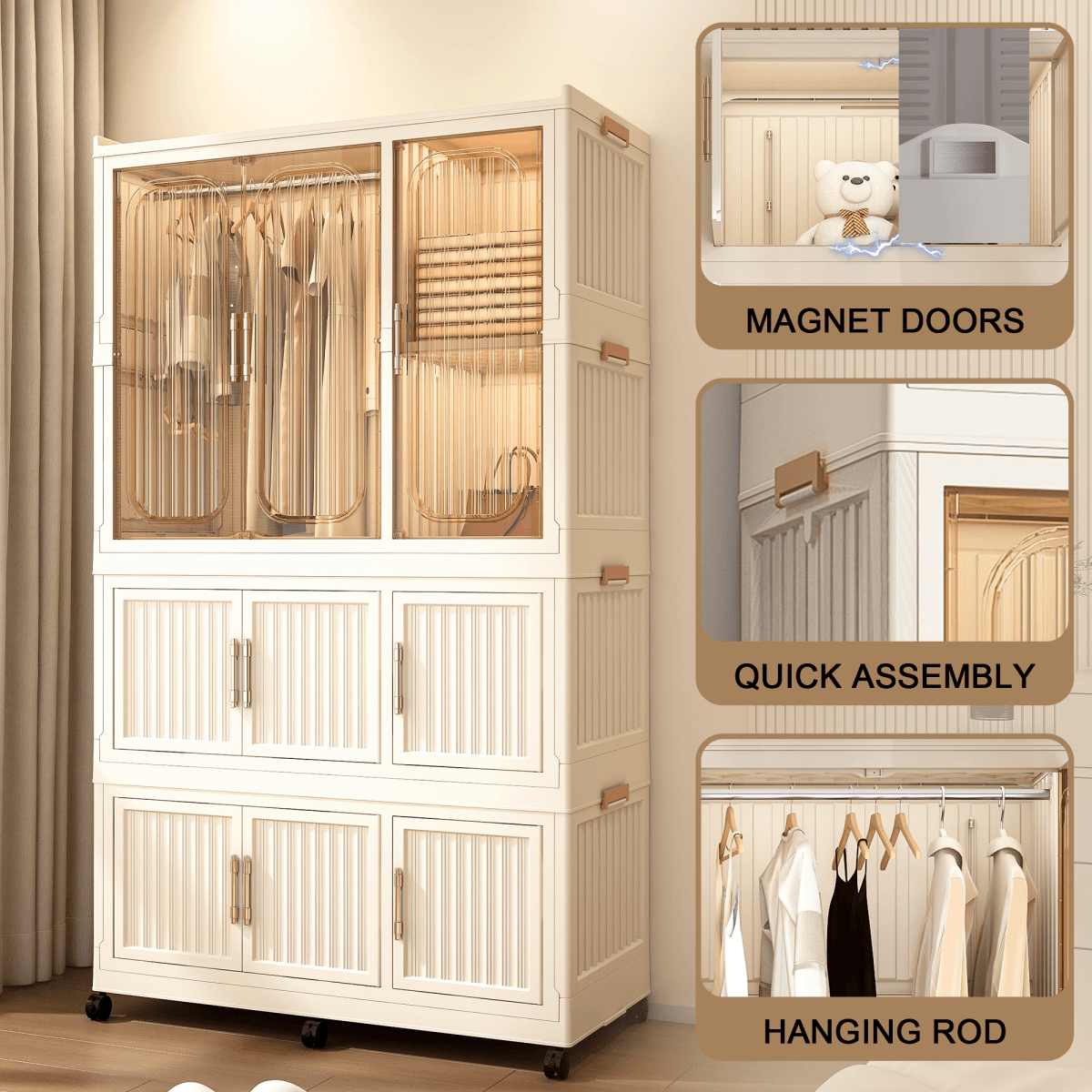 Portable Magnetic Door Wardrobe Closet Organizer Storage Furniture - Sleep Galleria