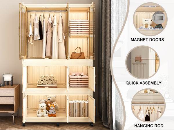 Portable Magnetic Door Wardrobe Closet Organizer Storage Furniture - Sleep Galleria