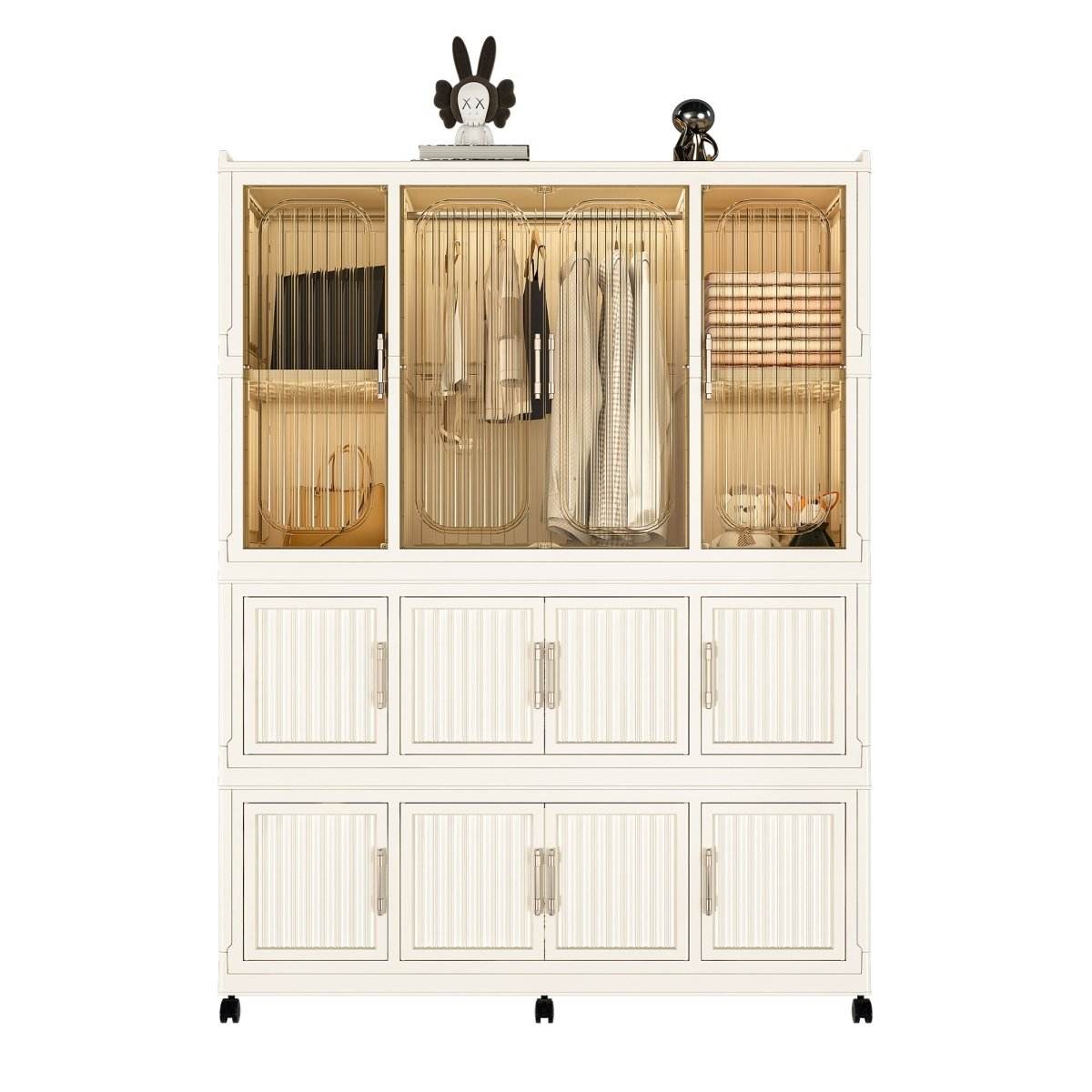 Portable Wardrobe Closet Organizer With Magnetic Doors - Sleep Galleria