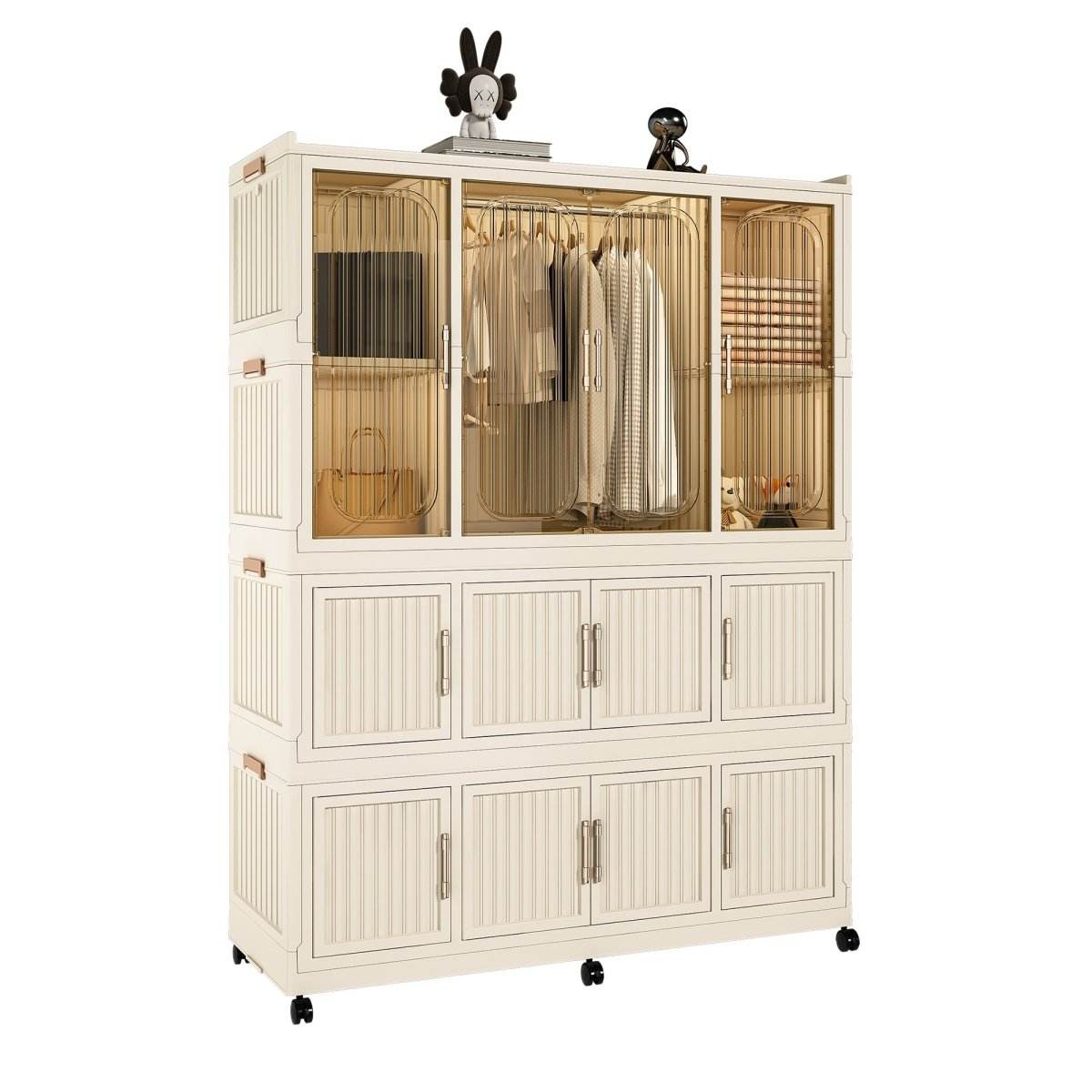 Portable Wardrobe Closet Organizer With Magnetic Doors - Sleep Galleria