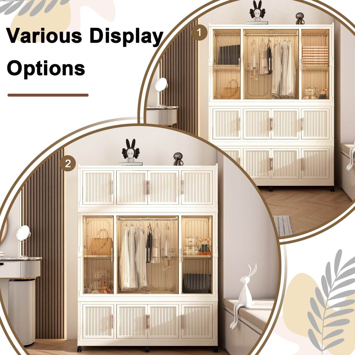 Portable Wardrobe Closet Organizer With Magnetic Doors - Sleep Galleria