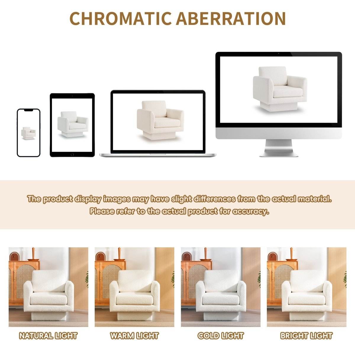 Premium Sherpa Boucle 360-Degree Swivel Accent Chair - Sleep Galleria