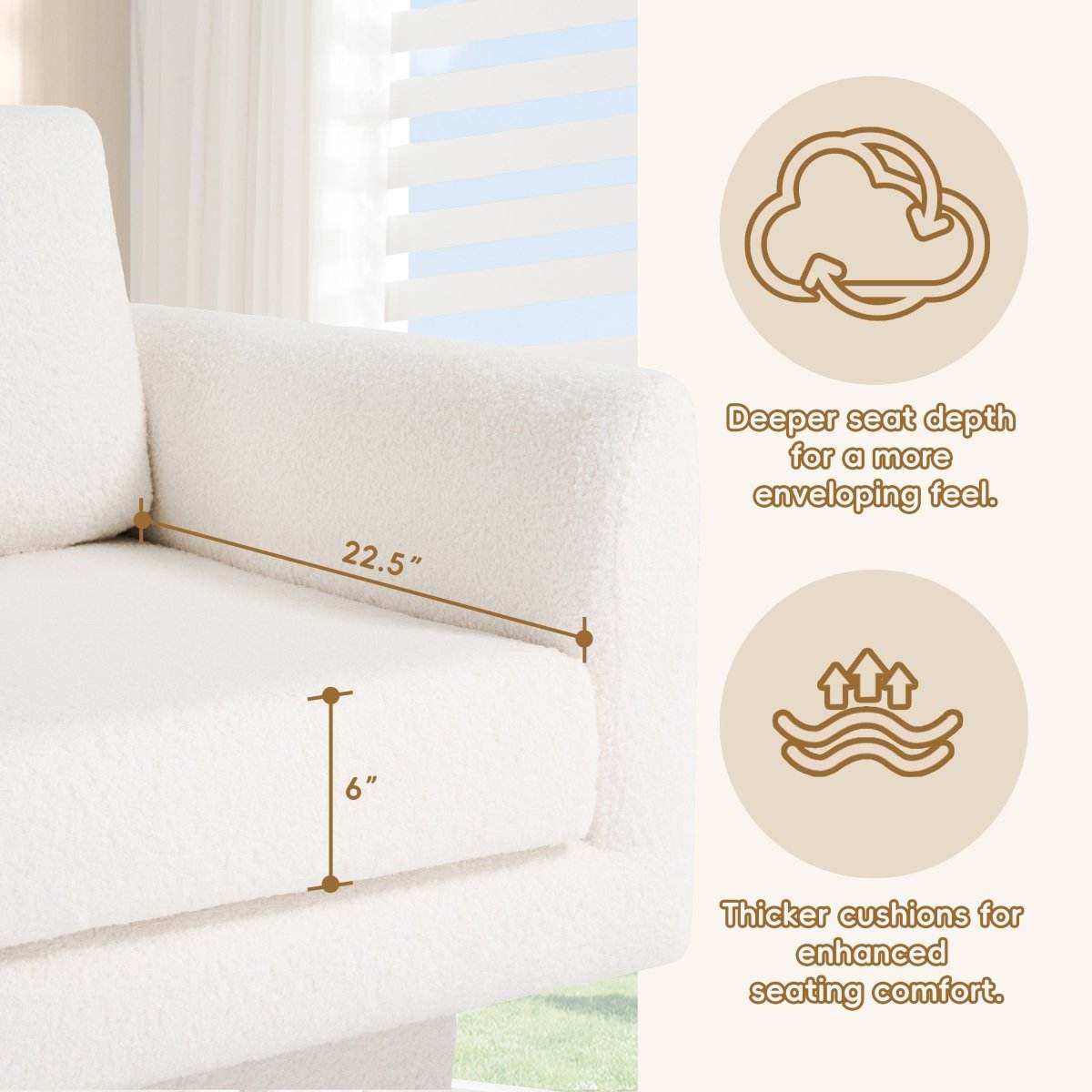 Premium Sherpa Boucle 360-Degree Swivel Accent Chair - Sleep Galleria