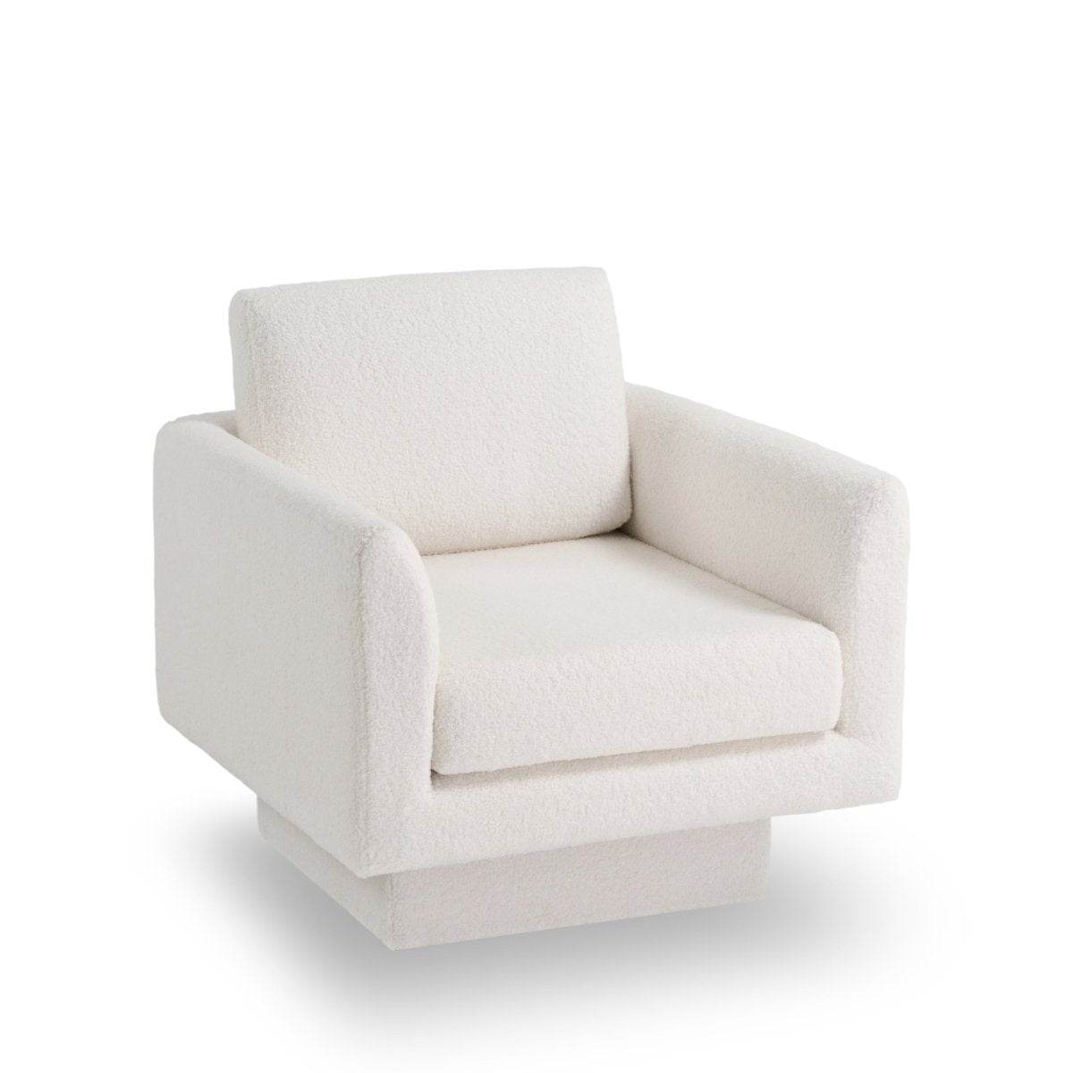 Premium Sherpa Boucle 360-Degree Swivel Accent Chair - Sleep Galleria