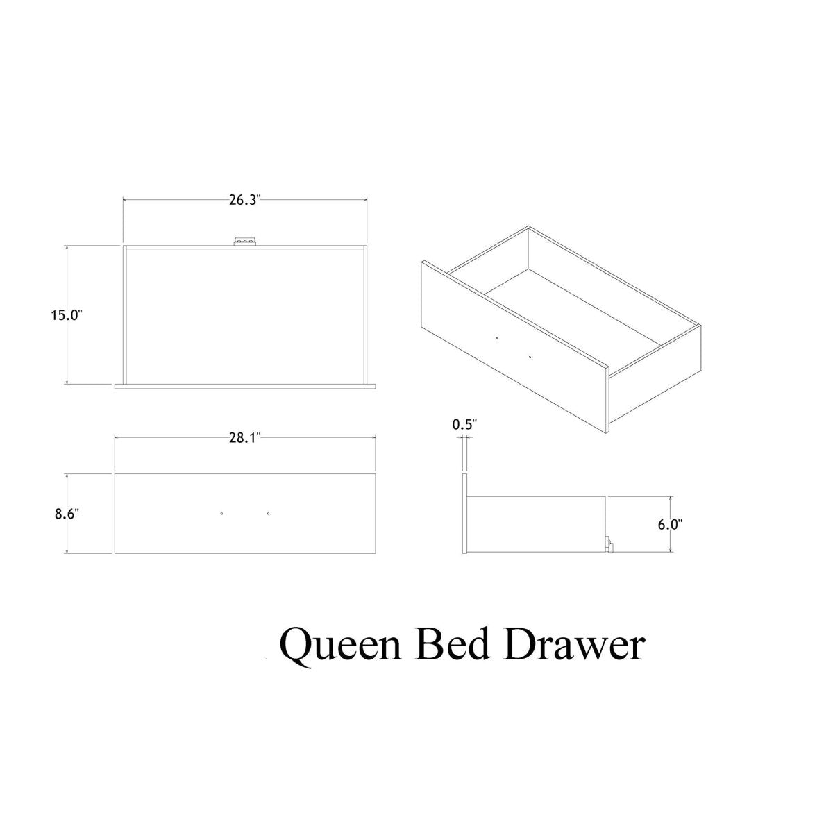 Queen Farmhouse Solid Wood MDF Storage Bed Frame - Driftwood - Omega Lifestyles
