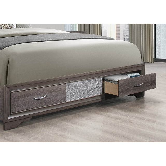 Queen Gray Solid Wood MDF Storage Bed Frame - Omega Lifestyles