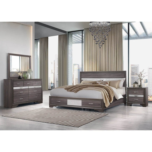 Queen Gray Solid Wood MDF Storage Bed Frame - Omega Lifestyles