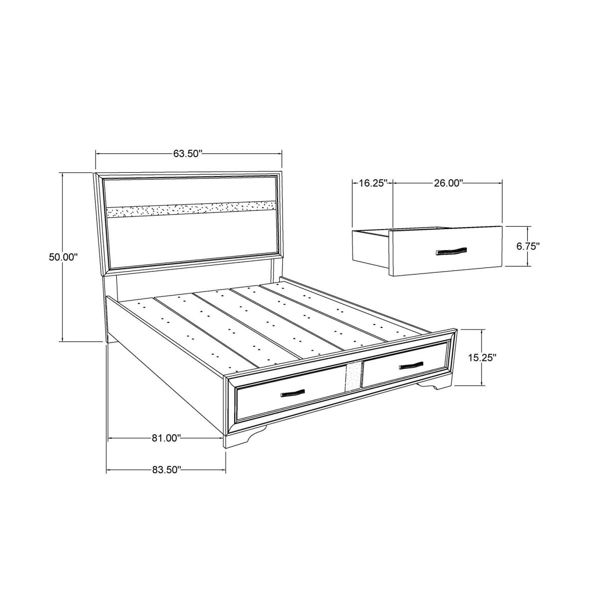 Queen Gray Solid Wood MDF Storage Bed Frame - Driftwood - Omega Lifestyles