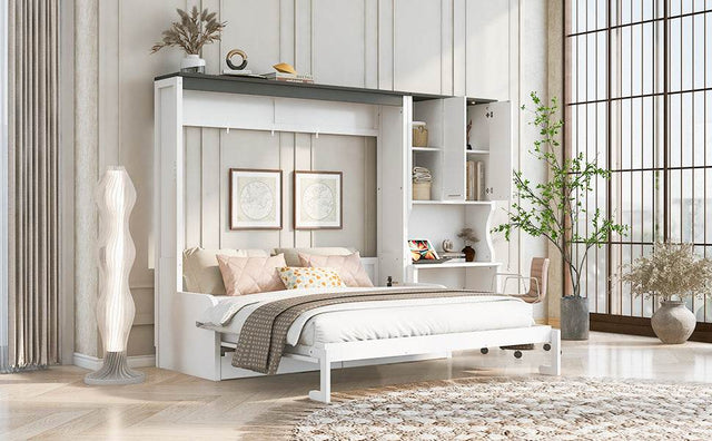 Queen Multi-Functional Murphy Bed With Sofa Desk Storage - Omega Lifestyles