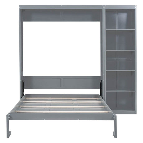 Queen Murphy Wall Bed With Shelves Solid Wood - Sleep Galleria