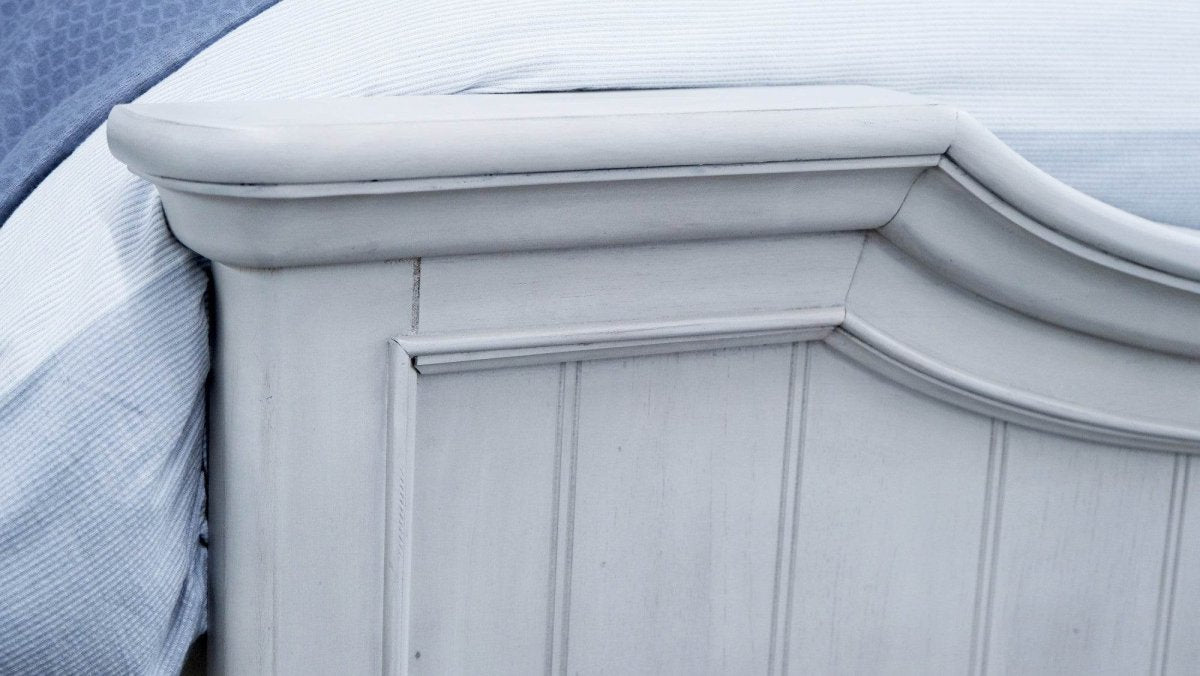 Queen Solid Wood Gray Panel Bed Frame - Driftwood - Omega Lifestyles