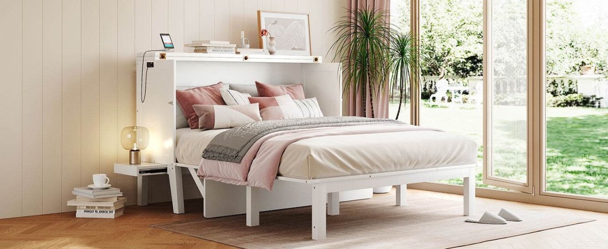 Queen Space-Saving Murphy Bed With USB Charging Ports - Sleep Galleria