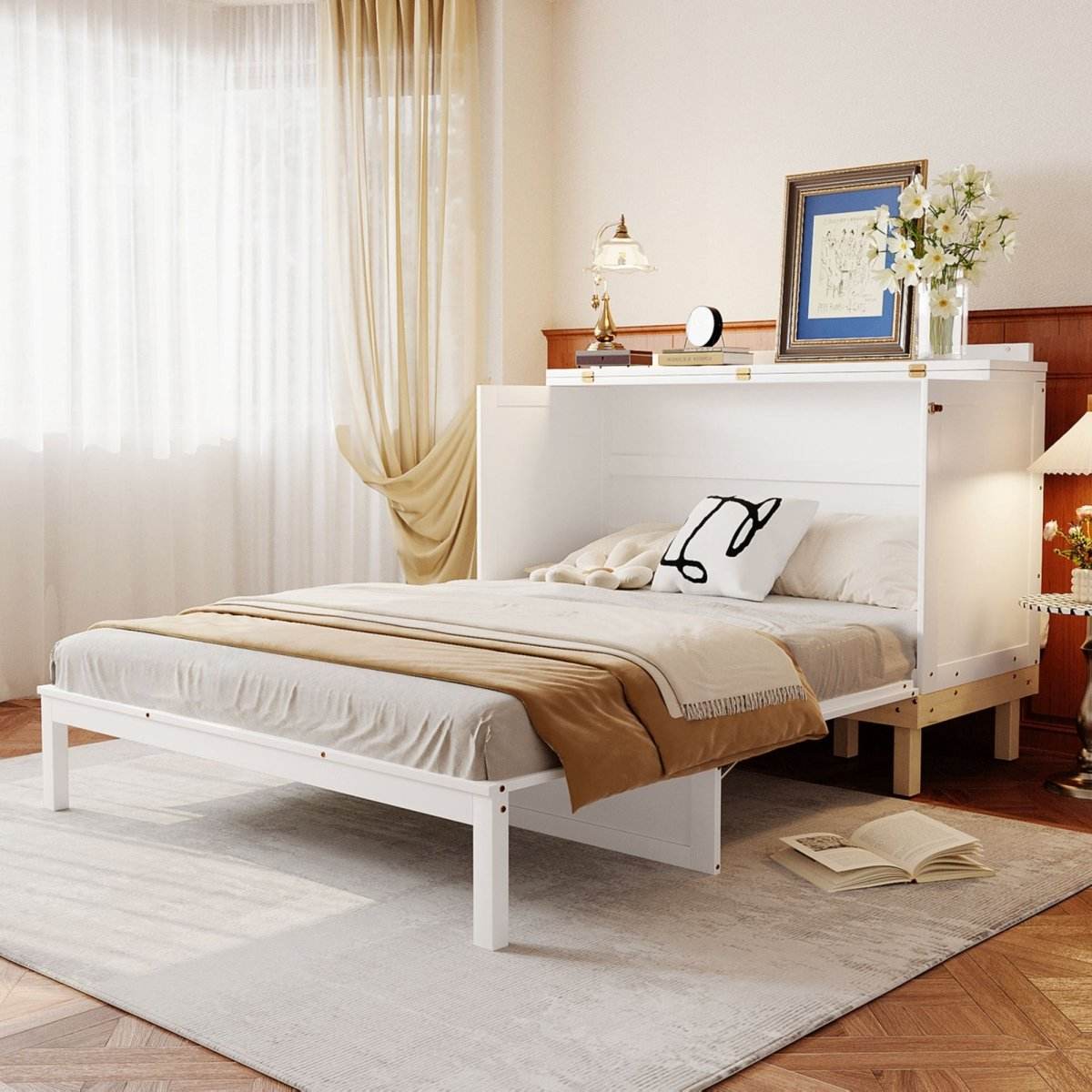 Queen Space-Saving Solid Wood Murphy Bed Frame - Sleep Galleria