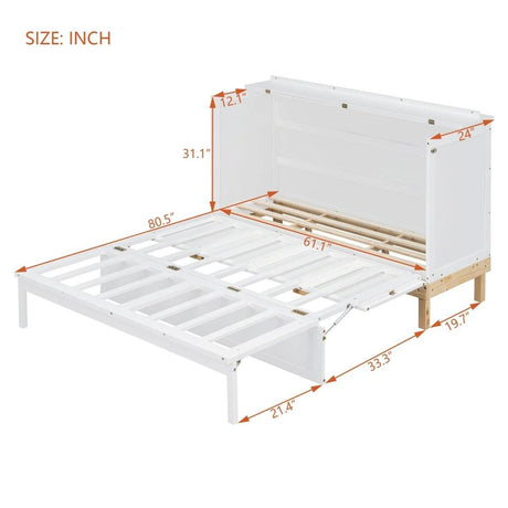 Queen Space-Saving Solid Wood Murphy Bed Frame - Sleep Galleria