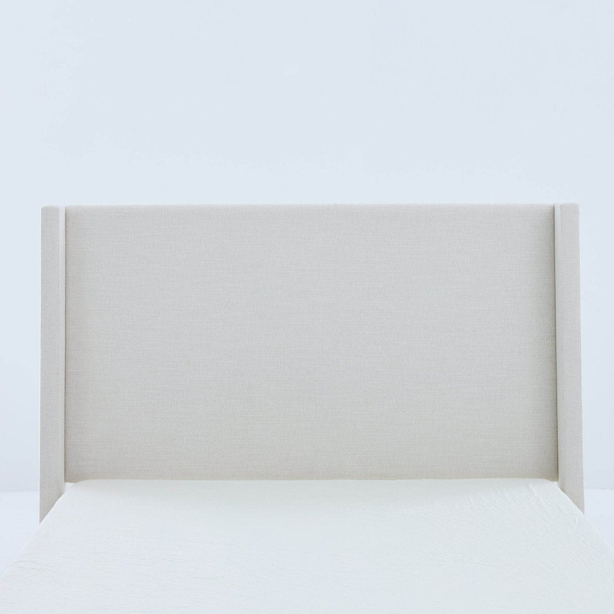 Queen Upholstered Wingback Chenille Fabric Bed Frame - Driftwood - Omega Lifestyles