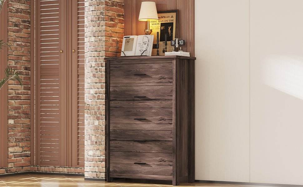 Retro American Country Style 5-Drawer Wooden Dresser - Sleep Galleria
