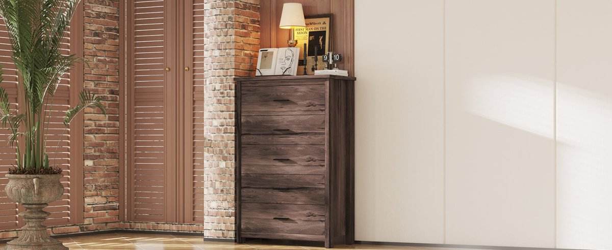 Retro American Country Style 5-Drawer Wooden Dresser - Sleep Galleria