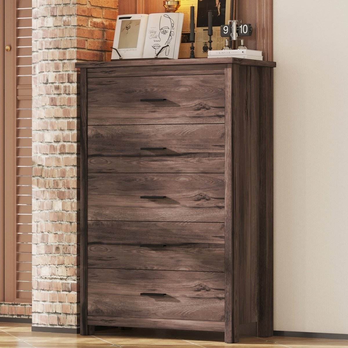 Retro American Country Style 5-Drawer Wooden Dresser - Sleep Galleria