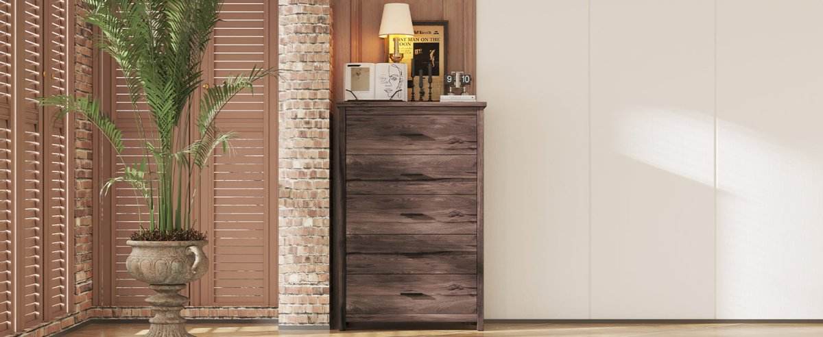 Retro American Country Style 5-Drawer Wooden Dresser - Sleep Galleria