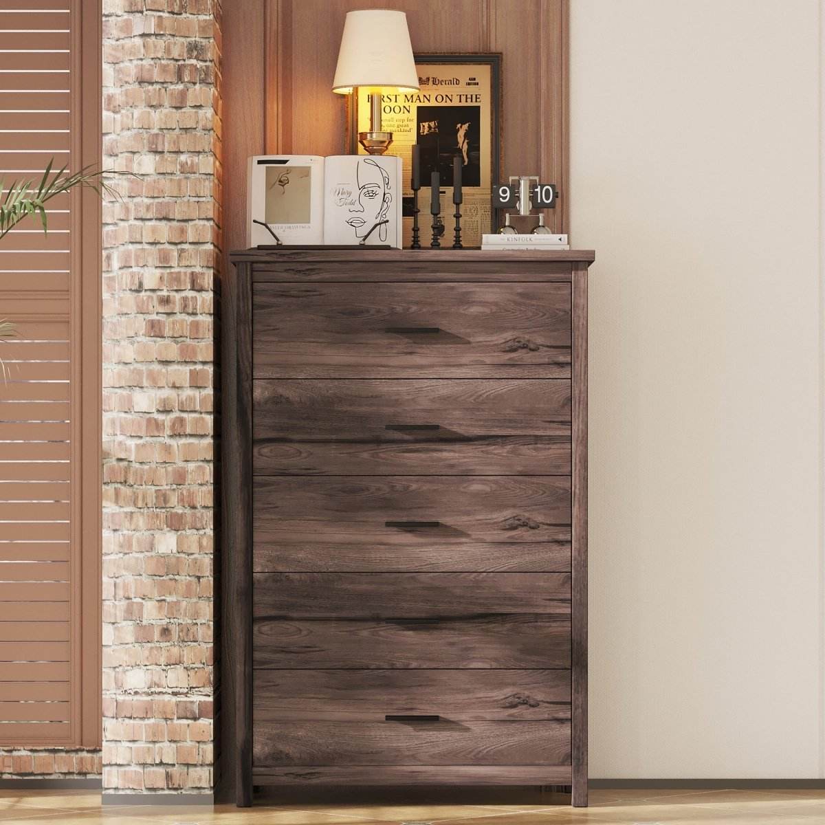 Retro American Country Style 5-Drawer Wooden Dresser - Sleep Galleria