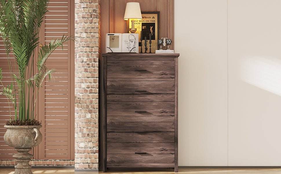 Retro American Country Style 5-Drawer Wooden Dresser - Sleep Galleria