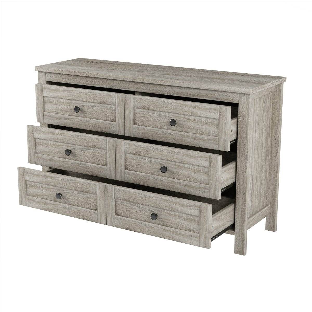 Retro Farmhouse Style Antique Gray Wooden Dresser - Sleep Galleria