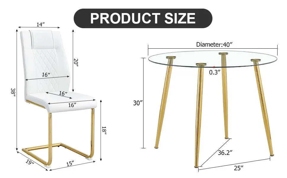 Round Glass Top Metal Dining Table With Chairs Set - Omega Lifestyles