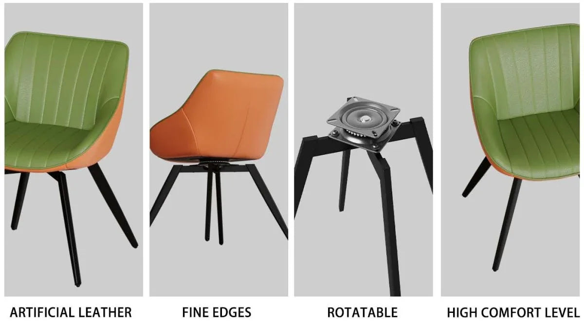 Round Tulip Dining Table And 2 PU Cushioned Chairs Set - Omega Lifestyles