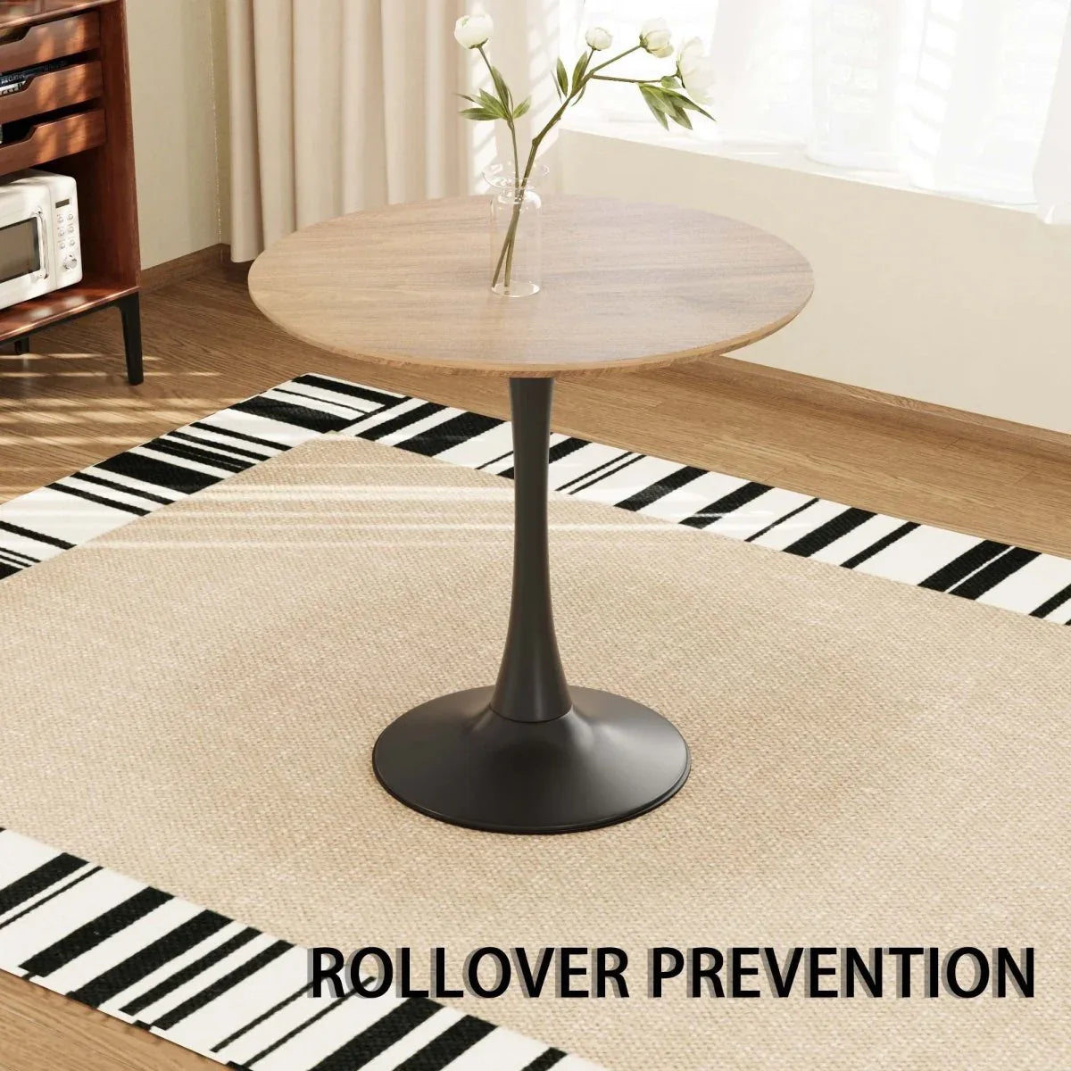 Round Tulip Dining Table And 2 PU Cushioned Chairs Set - Omega Lifestyles